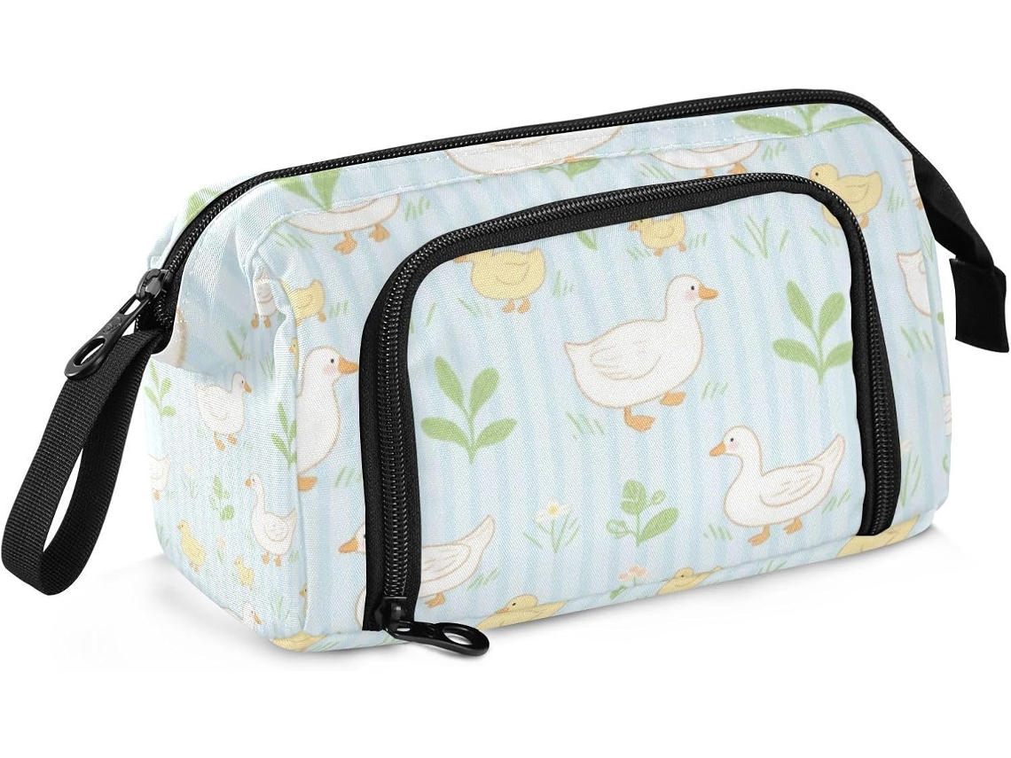 Besportble Estuche De Gran Capacidad Con Cremallera Para Chicas Adolescentes Y Patos Y Prado 24 X 9,5 X 15 Cm