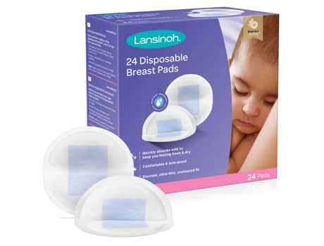 Discos Absorbentes de Lactancia Desechables LANSINOH Blue Lock™ (24 Unidades)
