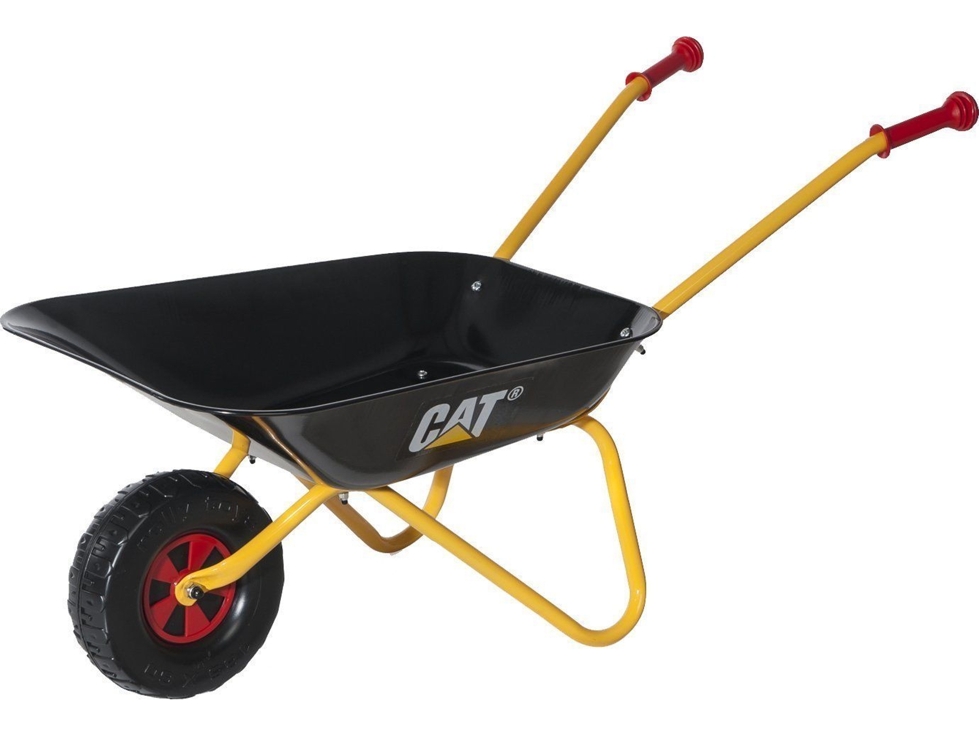 Carrito de Mano CAT ROLLYTOYS de Metal Negro y Amarillo