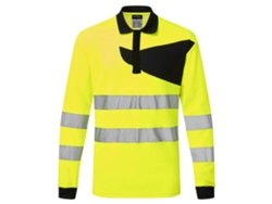 Polo Portwest Pw2 Hi Vis Manga Larga / Naranja Negro / S