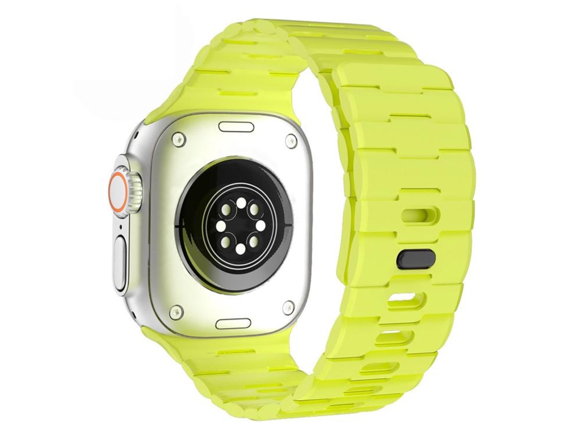 Correa magnética de silicona con un solo pasador y estampado de caballo para Apple Watch de 46/49/45/44 mm FWINL