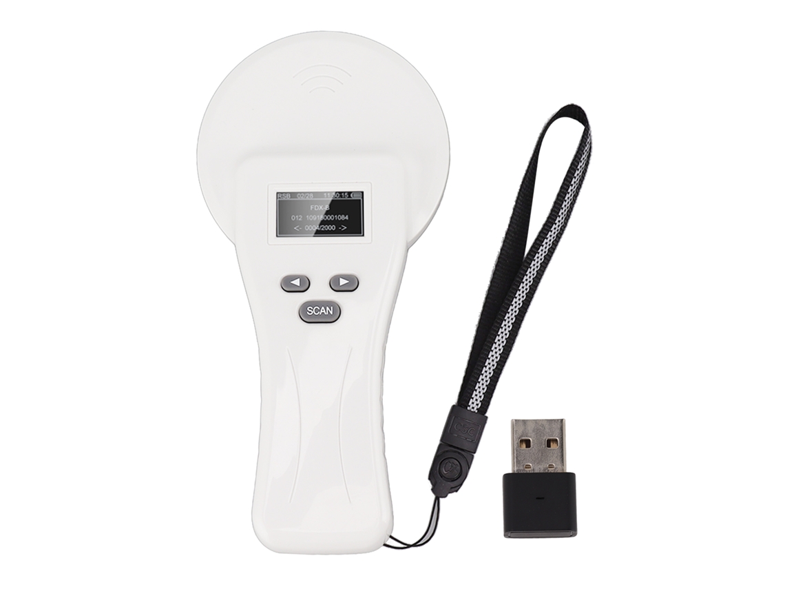 Lector de microchip para mascotas, escáner portátil recargable por USB, lector de etiquetas para animales con pantalla LED orgánica para perros.