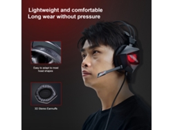 Taiou Headset Gamer Fio Usb 7.1 Som Surround Com Microfone Luz Led Respirar Vermelha Para Pc Laptop