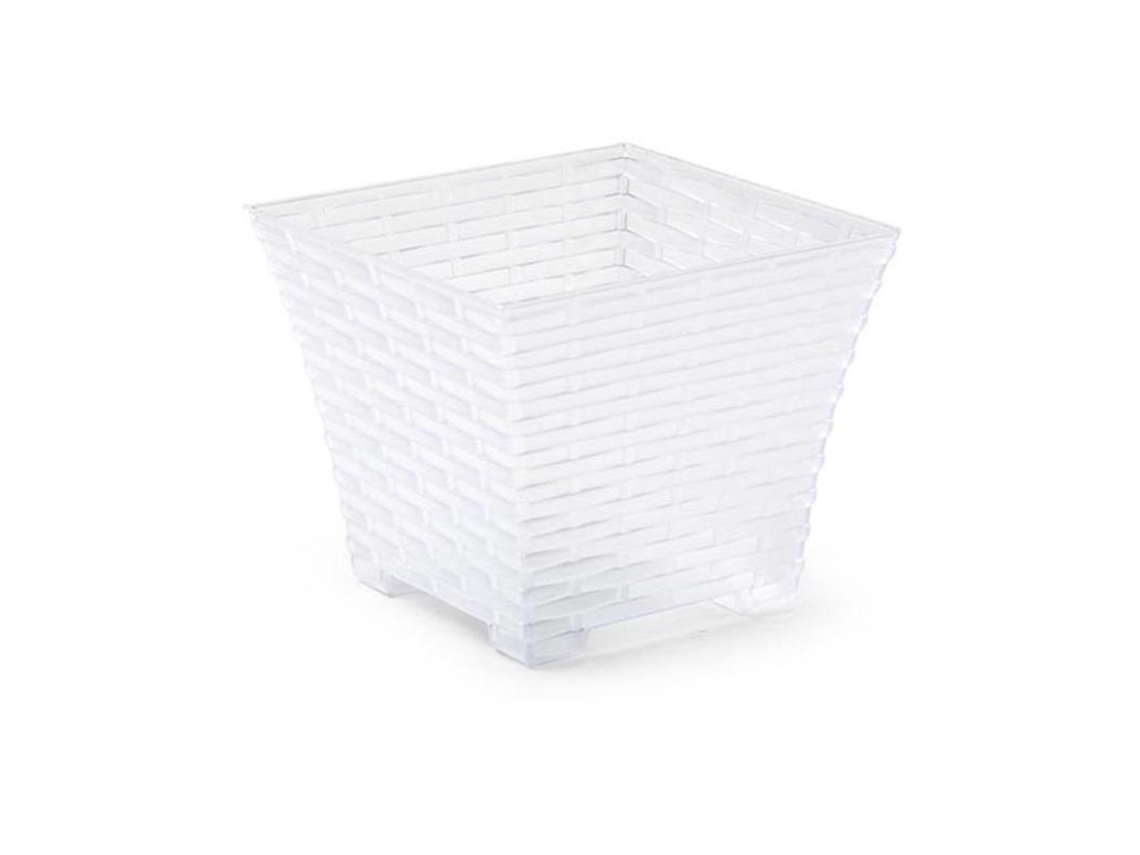 Maceta rattan cuadrada 15 cm transparente