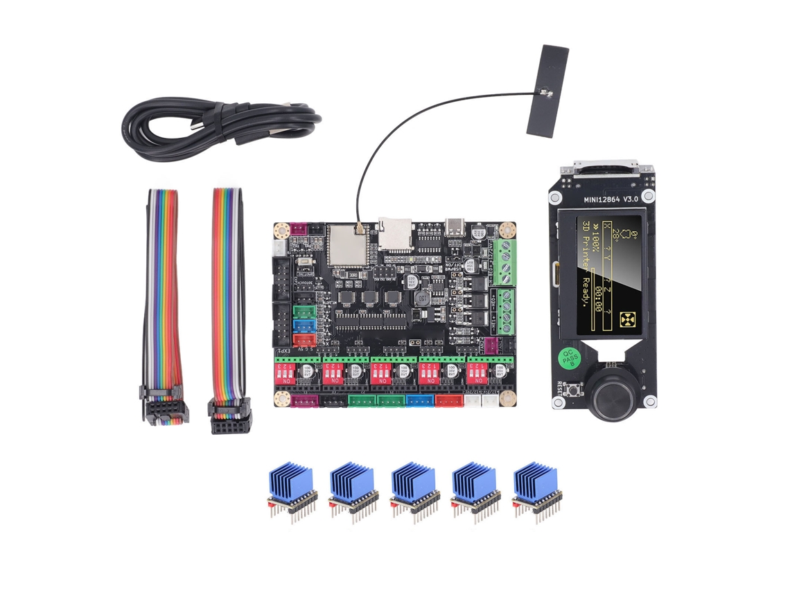 Placa De Control Mks Tinybee V1.0 Con Pantalla Lcd Mks Mini12864 V3.0 Y 5 Controladores Tmc2209 Dc12-24v