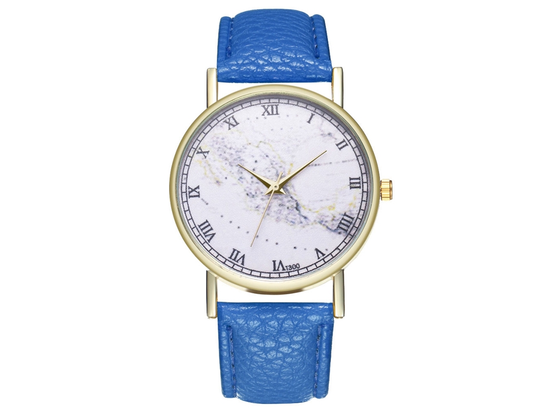 Reloj De Pulsera Unisex Zhoulianfa De Piel Sintética Con Esfera Azul Clásica