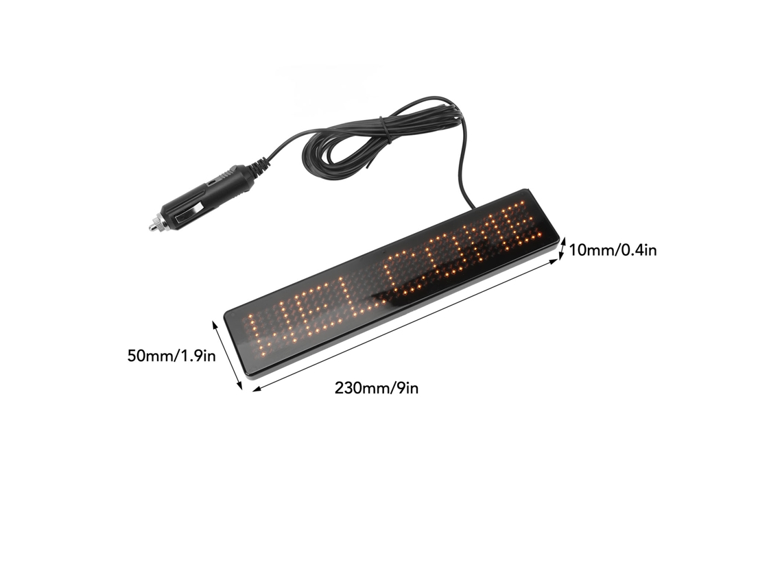 2026as - Panel LED matricial programable con control remoto para tiendas, automóviles, bares y hoteles Z741y Amarillo