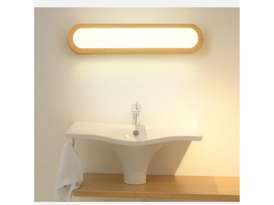 Aplique De Pared Led - Madera Maciza Para Interiores, Sala De Estar, Dormitorio, Escaleras Y Baño (blanco Cálido, 55 Cm).