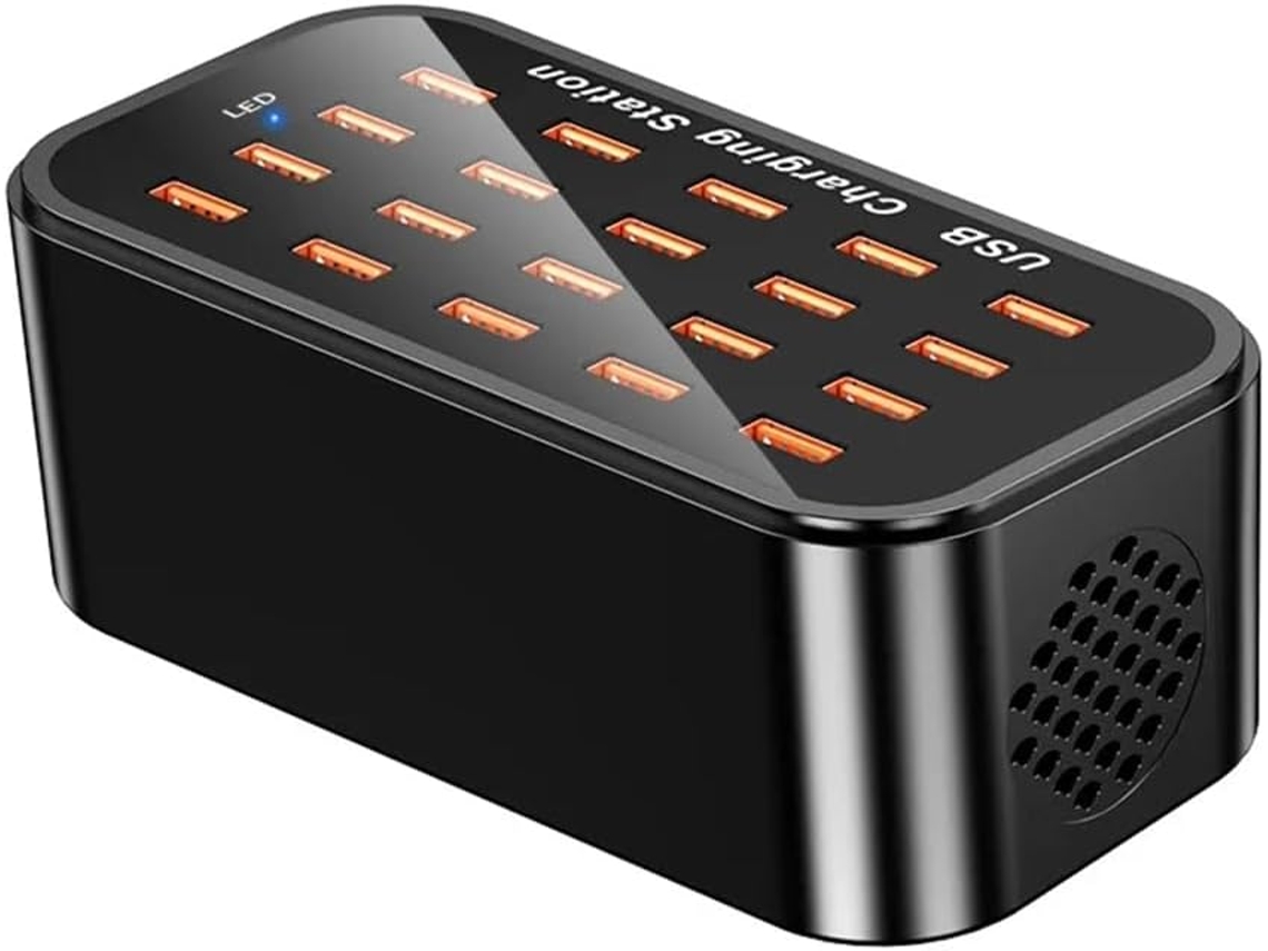 Estación De Carga Usb De 20 Puertos, 100 W, 20 A, Con Concentrador Y Soporte Para Cargador De Escritorio. Enchufe Europeo.