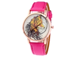 Reloj De Pulsera Casual Unisex Zhoulianfa, Rosa Y Rojo, Para Uso Diario Y De Ocio.