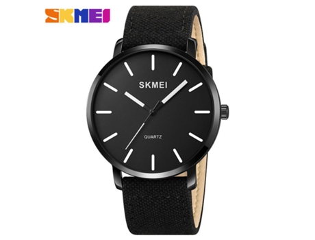 Relojes de Pulsera de Cuarzo para Hombre Correa de Cuero Relojes analógicos Informales Impermeables-Negro - Cinta Tejida LUUCOZK