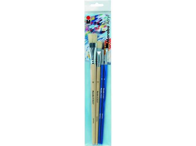 Conjunto de 4 Pinceles MARABU 018000202 (Multicolor - Pincel plano)