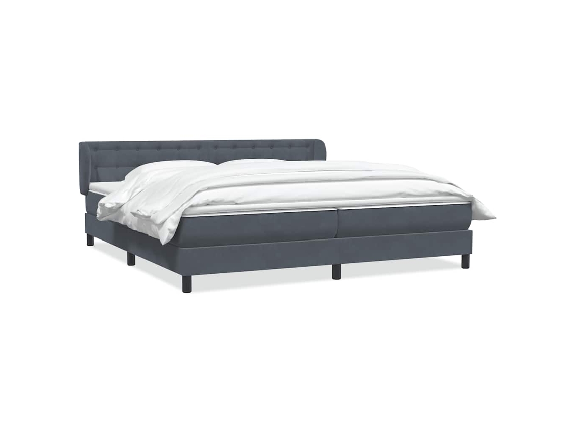 Maison Exclusive - Cama Box Spring Con Colchones Terciopelo Gris Oscuro 180x210 Cm