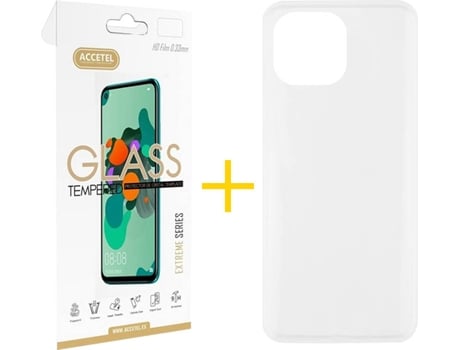 Kit Funda + Protector de Pantalla Apple iPhone 13 Pro Max ACCETEL Liso 5 Transparente