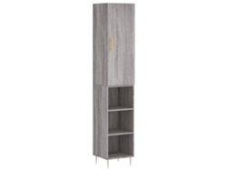 Armario alto, madera procesada, gris Sonoma, 34,5 x 34 x 180 cm, MAISON EXCLUSIVE