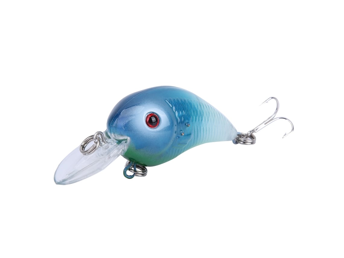 Señuelo De Pesca Led De Plástico 8cm Para Pesca Nocturna Isca Dura Crankbait Swimbait Azul