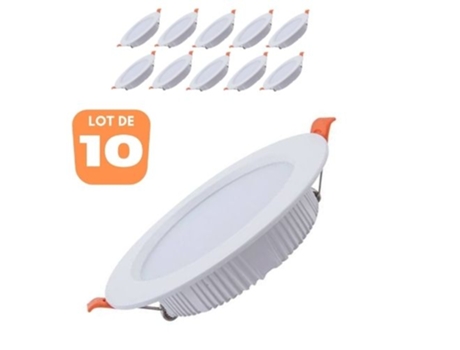Juego de 10 puntos Alexa SMD LED redondo White 8W 4200K HOROZ ELECTRIC