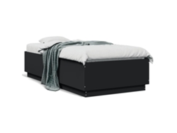 Maison Exclusive - Estructura De Cama Madera De Ingeniería Negra 90x190 Cm