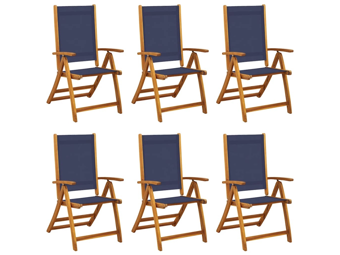 Maison Exclusive - Cadeiras De Jardim Dobráveis 6 Pcs Acácia Maciça E Textilene