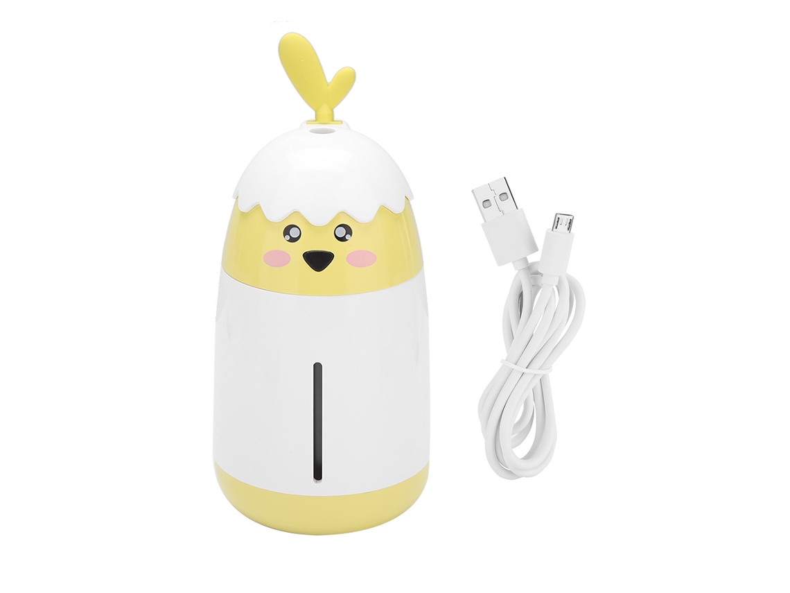 VVJIJILLY Mini umidificador portátil USB de 200 ml, anti-ressecamento, para carro e escritório (amarelo)