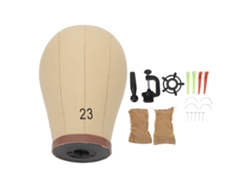 Cabeza De Peluca De Lona Y Corcho 23 Pulgadas Con Soporte Para Peluquería, Accesorios Incluidos