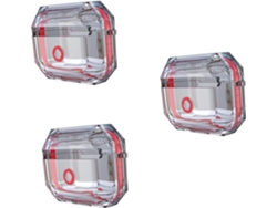 Juego De 3 Fundas Rojas De Tpu Para Auriculares Con Acceso Completo Al Puerto De Carga.