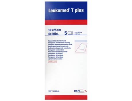 Leukomed T Plus 5 Apósitos Absorbentes Transparents Estériles 10 X 25 Cm ESSITY