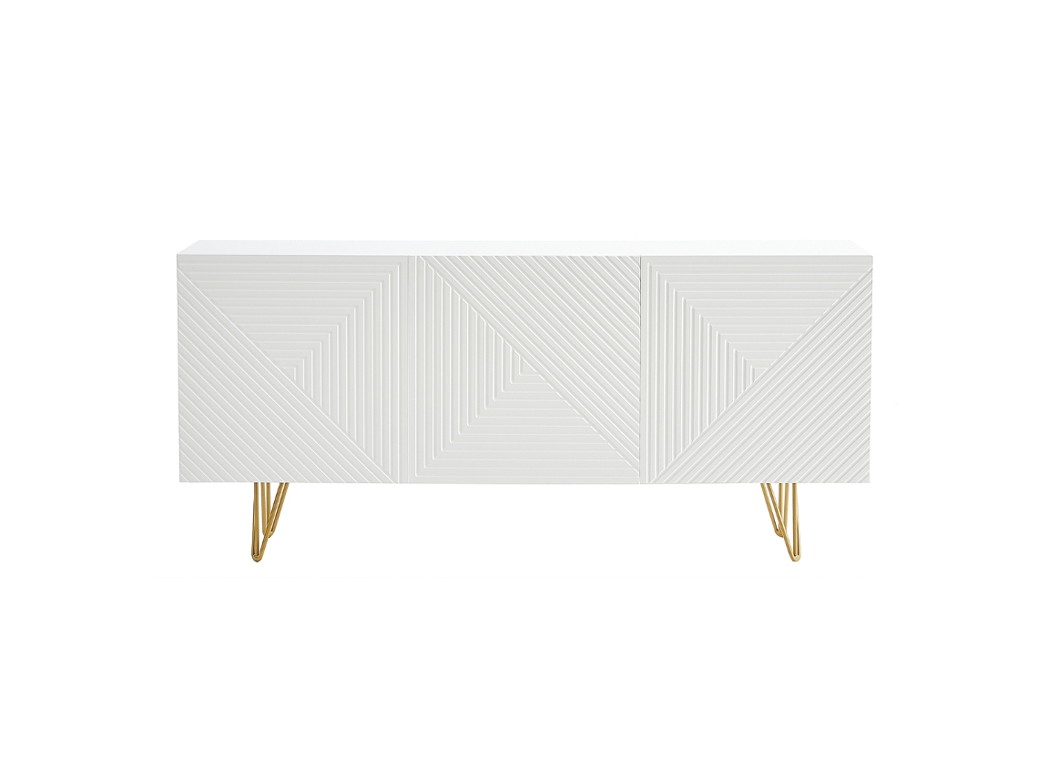 Aparador de Diseño Blanco Y Dorado 160 Cm Anchura Ozen MILIBOO