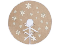Falda Para Árbol De Navidad, 75 Cm, Funda De Lino Con Estampado De Copos De Nieve, Decora El Árbol, Ergonómica, Para Uso Diario.