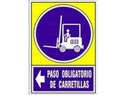 Señal 658 plast.345x245p.obl.carretizd paso obligatorio de carretillas izquierda