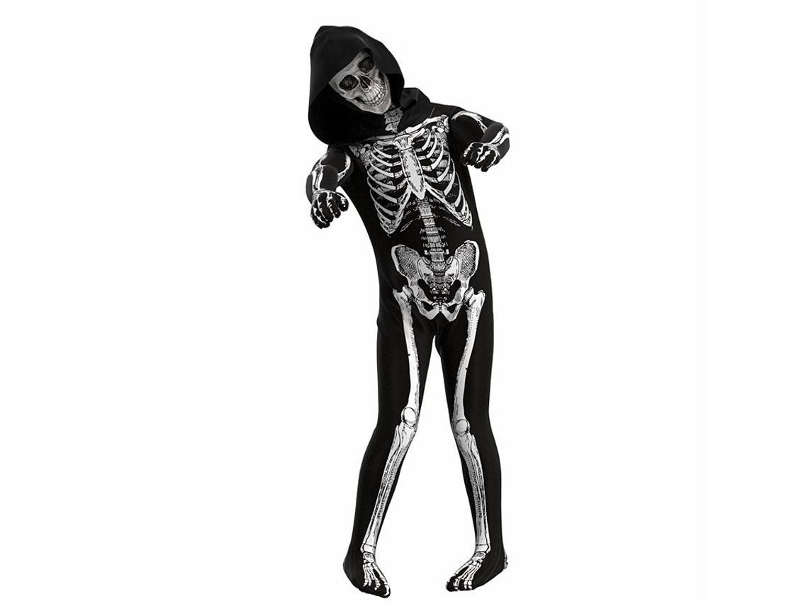 Disfraz de Halloween, cosplay, fiesta, disfraz con capucha, calavera, talla 130 Chennnls