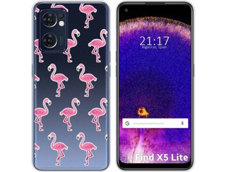 Carcasa Oppo Find X5 Lite 5G TUMUNDOSMARTPHONE Dibujos Transparente Flamenco Multicolor