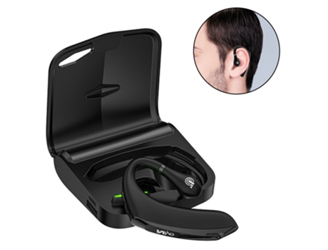 ELKUAIE pcs auriculares bluetooth inalámbricos de negocios auriculares de una sola oreja en la oreja respuesta de voz auriculares de conducción