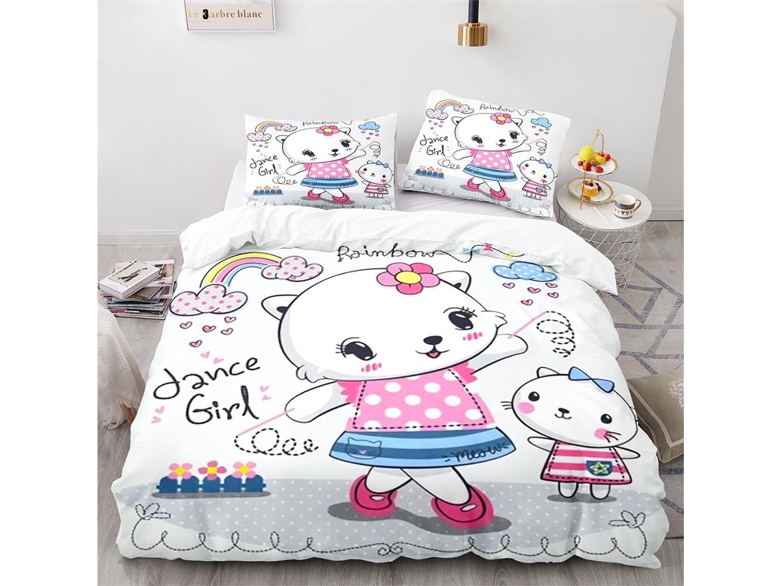 Juego Funda Nórdica Ropa Cama Niños Niñas Almohada 220x240 Cm 140x200 65x65 200x200 240x260