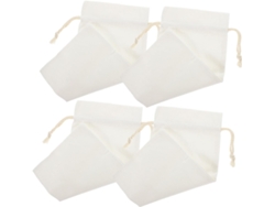 Nuobesty Juego De 4 Bolsas De Lino Con Cordón Para Envolver Botellas De Vino, Superficie Blanca