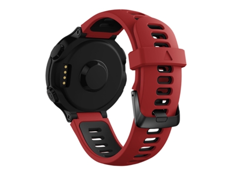 Correa de Silicona hebilla negra con barra de resorte 22mm para Garmin Forerunner 235/230/620/630/220/735/735XT - rojo oscuro/negro