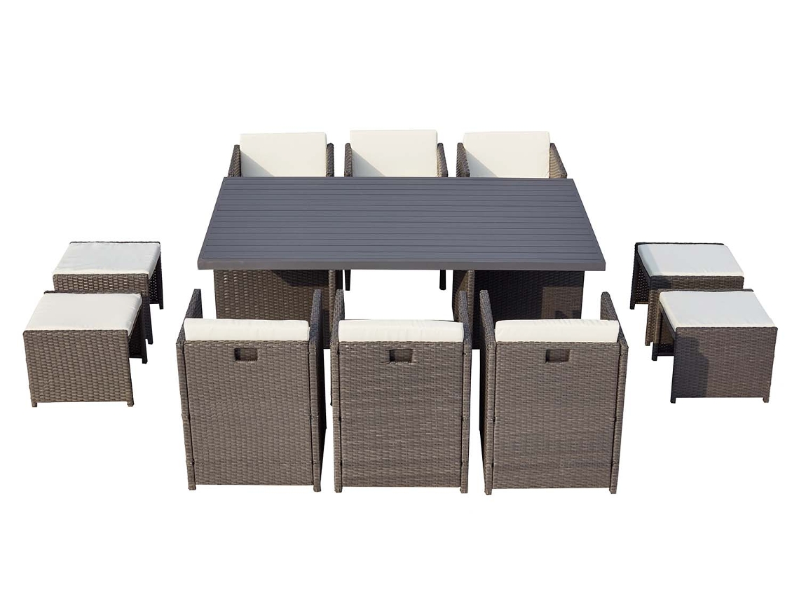 Conjunto de Cenar Exterior CONCEPT U Sunset (Gris y Blanco - Aluminio - 180x115x74 cm)