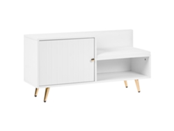 Banco De Entrada Com Sapateira Beliani Kelowna De Aglomerado De Madeira Branco 100x35x50