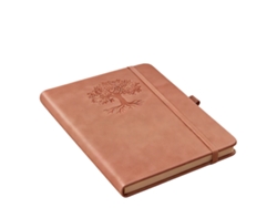 Agenda gruesa con estampado de árbol rosa