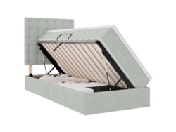 Syfax™ Cama Con Almacenamiento Y Colchón Gris Claro 100 X 200 Cm