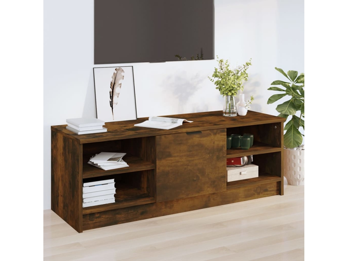Mueble P/ Armario Tv 102X35,5X36,5 Cm Madera Procesada Roble Ahumado