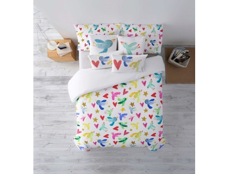 Funda Nórdica con Botones BELUM (220 x 220 cm - Algodón Orgánico - Multicolor)