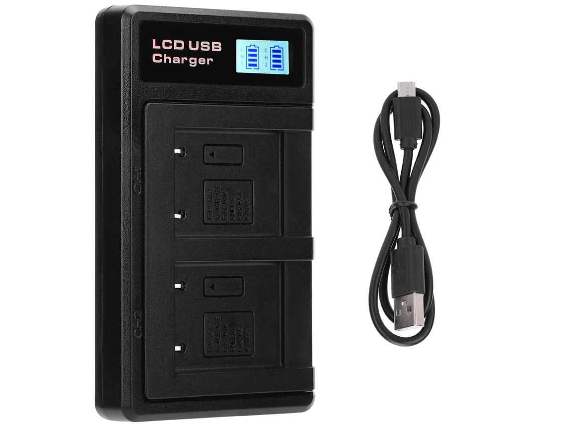 2026yncm-cargador Dual Para Batería Li‑40b Cámara, Cargador Digital Lcd Para Cámara