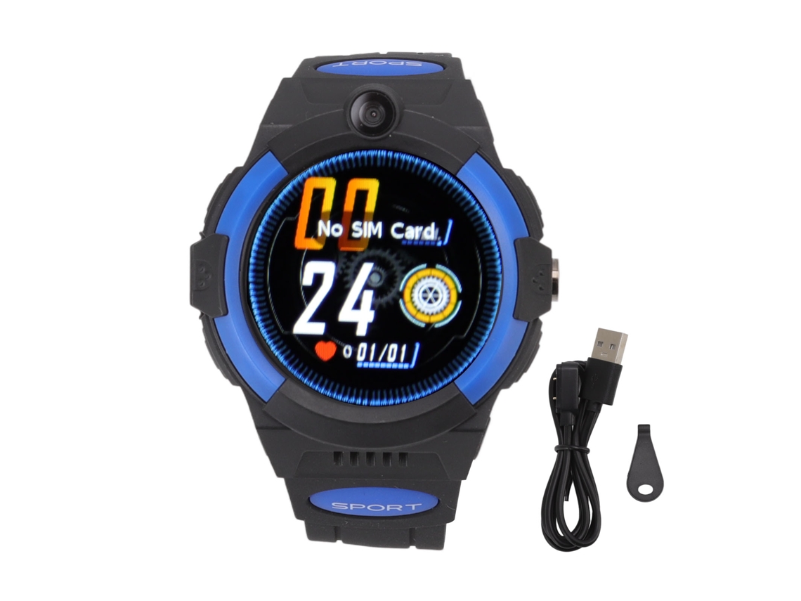 Reloj inteligente infantil 4G GPS Resistente al agua Pantalla táctica Azul