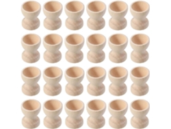 24 Tazas De Huevos De Madera Para Pascua, Superficie Y Bordes Suaves, Ideal Para Dibujar Y Decorar