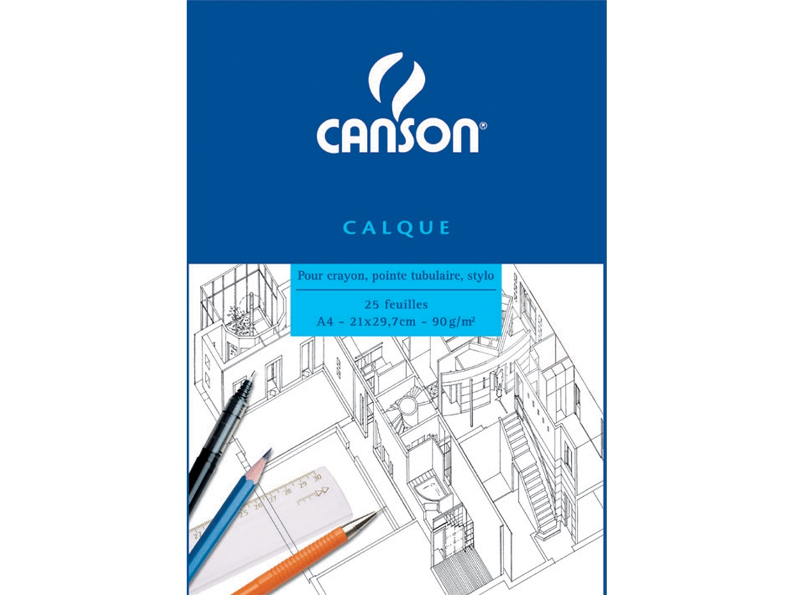 Bloc de Papel Vegetal CANSON Din A4 90/95 G/M² 25 Hojas