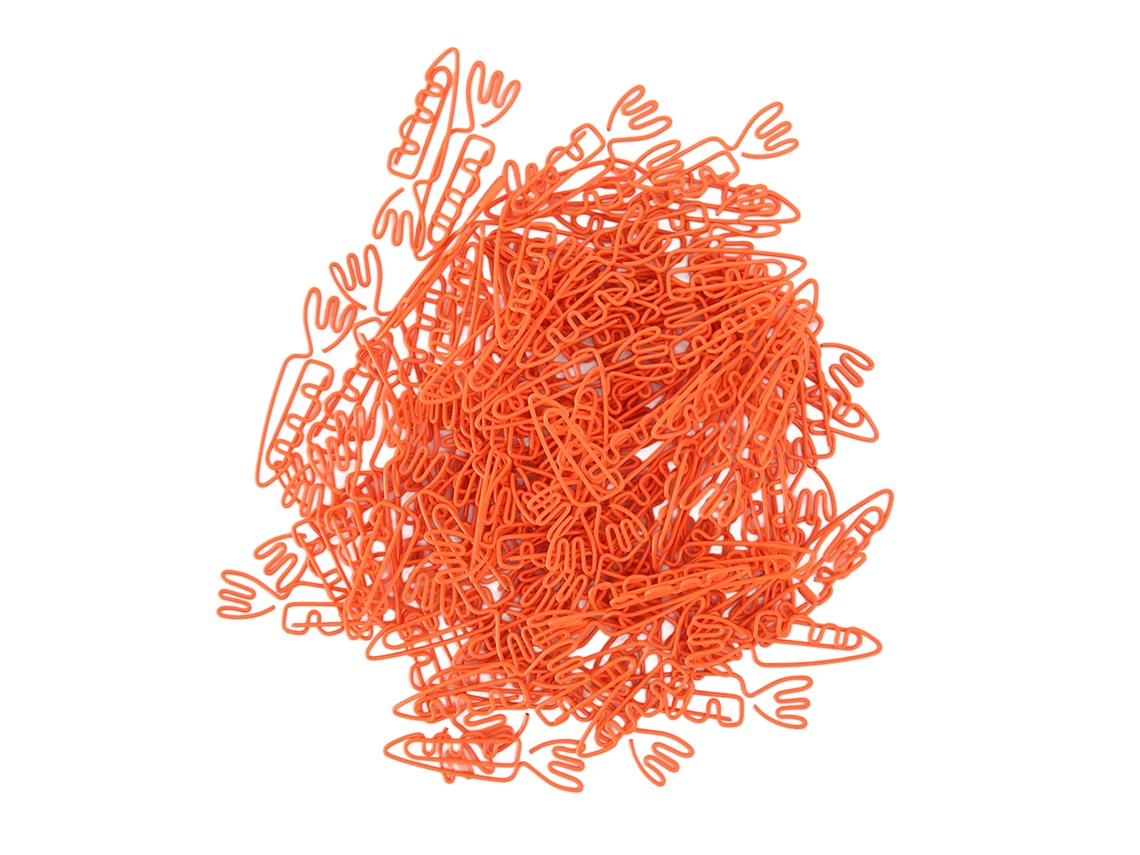 100 Clips De Papel En Forma De Zanahoria, Lindos Y Divertidos, Metálicos Duraderos Portátiles Para Oficina, Escuela Y Hogar