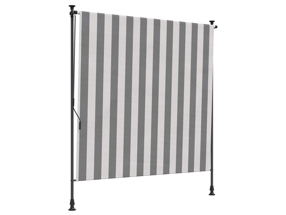 Vidaxl Cortina De Rodillo Exterior Antracita Y Blanco 120 X 270 Cm