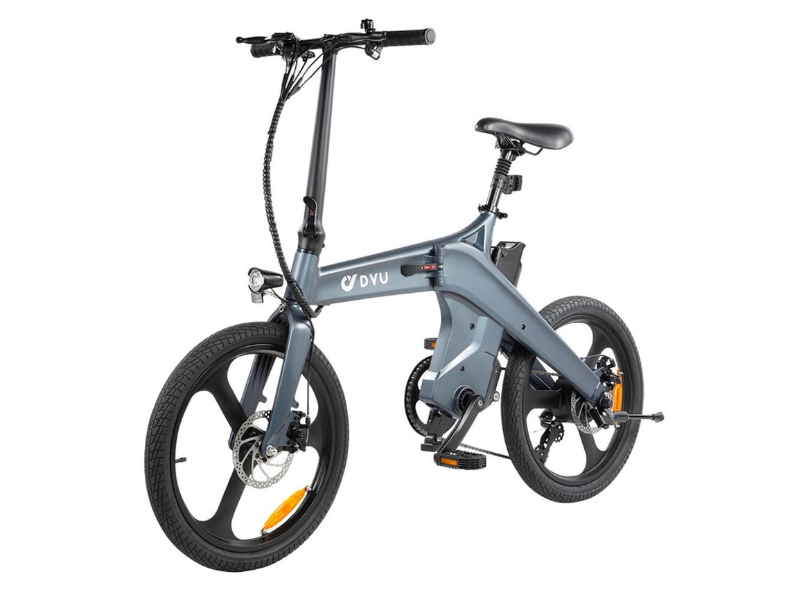 Bicicleta eléctrica Dyu T1 de 20 pulgadas con sensor de par, 36 V, 250 W, velocidad máxima de 25 km/h, batería extraíble de 10 Ah, frenos de disco mecánicos.
