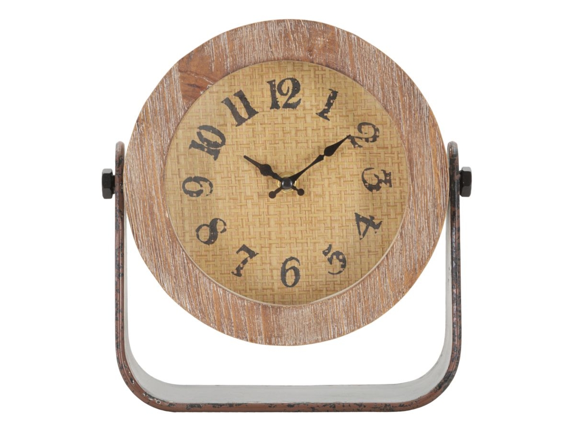 Reloj De Mesa Redondo Cm 23,5x7x24 Unico / Marrón